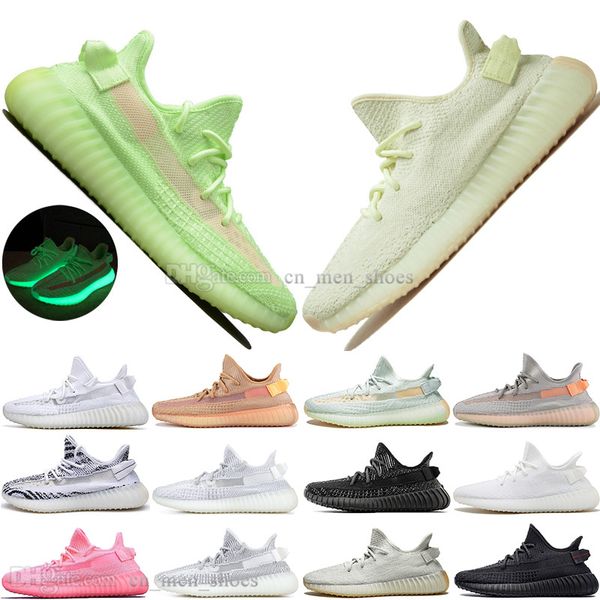 

fast shipping kanye west clay v2 static reflective glow in the dark mens running shoes hyperspace women men sports designer sneakers us 5-13