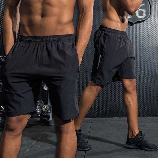 

running shorts men quick dry workout bodybuilding gym spandex shorts pocket men football soccer training tennis jogging, Black;blue