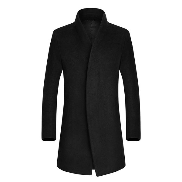 

men's short trench coat fashion wool long mens coat winter trench men 4 color, Tan;black