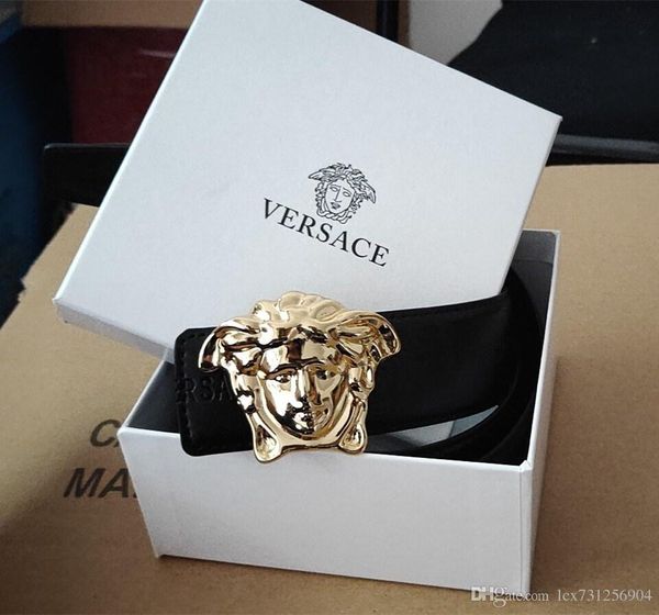 

With box famou men leather belt good quality genuine leather cowhide acce orie 2019 for gift, Black;brown