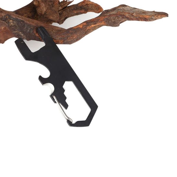 

portable edc multifunction carabiner bottle opener keychain screw driver cutting rope screwdriver