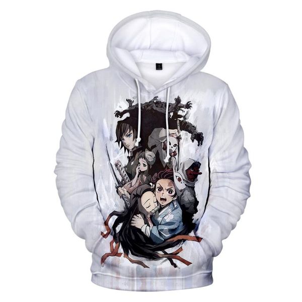 

demon slayer 3d hoodies women/men fashion anime long sleeve hooded sweatshirt casual harajuku streetshirt clothes, Black