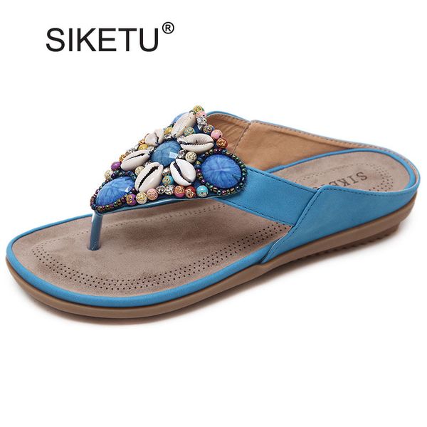 

string bead flip flops casual summer gladiator slides beach slip on flats platform shoes woman slippers plus size 35-42 sandals, Black
