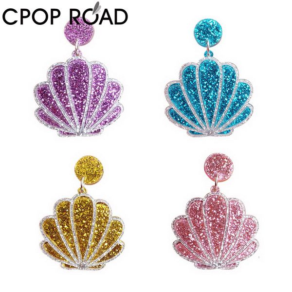 

cpop glitter crown pendant stud earrings for women new trendy acrylic earrings fashion jewelry accessories girl gift, Golden;silver