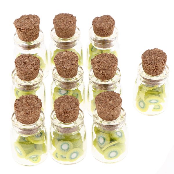 

10 pieces miniature jars model for 1/12 dollhouse decoration - kiwi chips