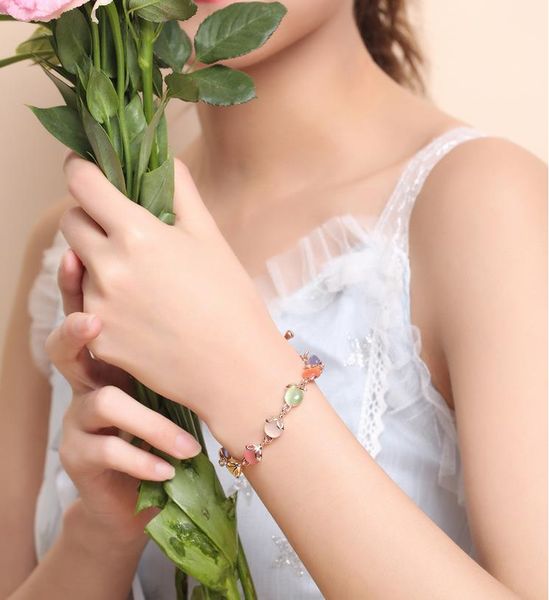 

yu xuan designer jewelry 2020 korean version of the opal bracelet, ladies small fresh hand accessories, explosion accessories, Black
