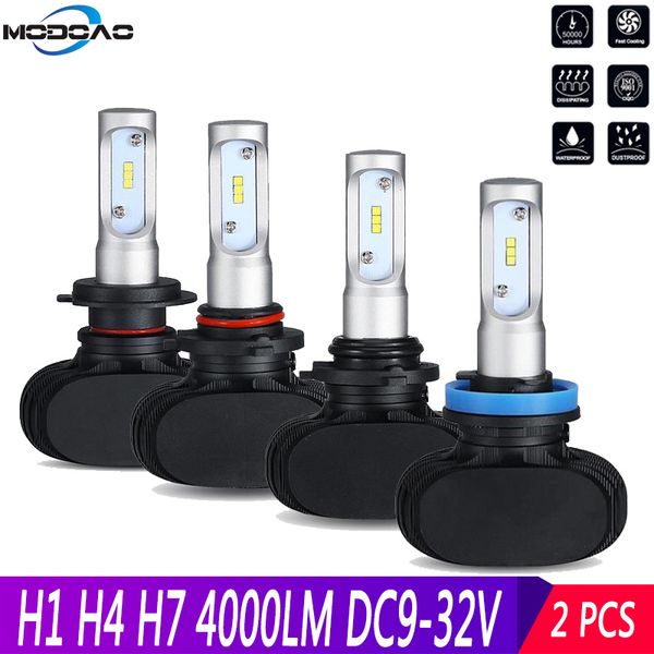

2pcs s1 h1 h4 h7 led h3 h8 h10 h13 9005 9006 авто фара 50w 6000k белый автомобильные лампы снт lumileds лампы
