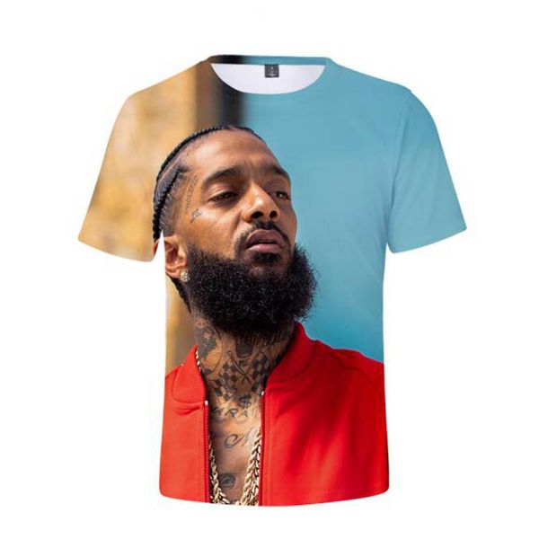 

Nipsey Hussle 3D печати мужская летняя мода футболка женщины / мужчины хип-хоп дышащий по