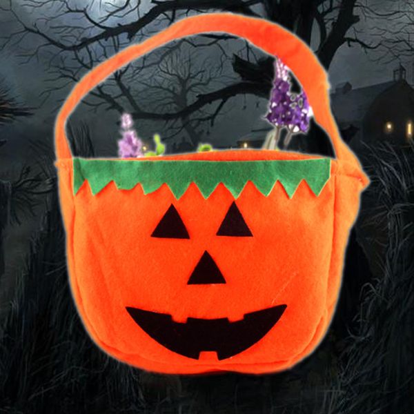 

halloween handbag candy bag organizer bag pumpkin printed gift bag kid non-woven storage bags halloween prop party supplies vt0615