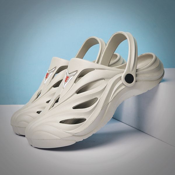 

sandals and slippers men 2019 summer new outdoor hole shoes men's trend wear waterproof sandals two wear beach shoes, Black