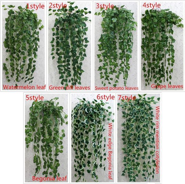 

wholesale-1 pcs 90cm artificial ivy leaf artificial plants green garland plants vine fake foliage home decoration wedding decoration