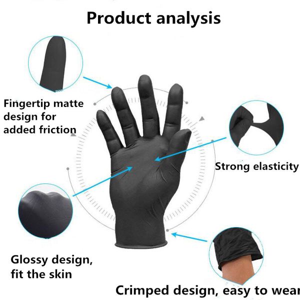 

50/100pcs black disposable gloves latex dishwashing/kitchen/medical /work/rubber/garden gloves universal for left and right hand