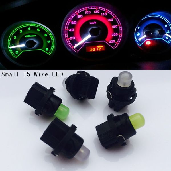 

10pcs t5 led car auto led 1 smd cob wedge light bulb lamp dash board instrument white pink ice blue red yellow green