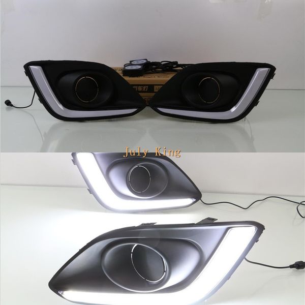 

july king led light guide daytime running lights case for swift 2014~2016, led front bumper drl with fog lamp cover