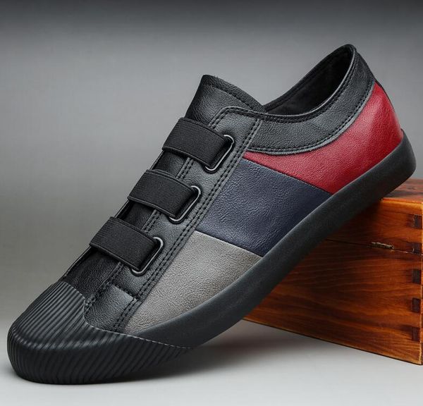 

2020 trend men leather shoes slip-on casual shoes men trend comfortable loafers men's flats driving moccasins, Black