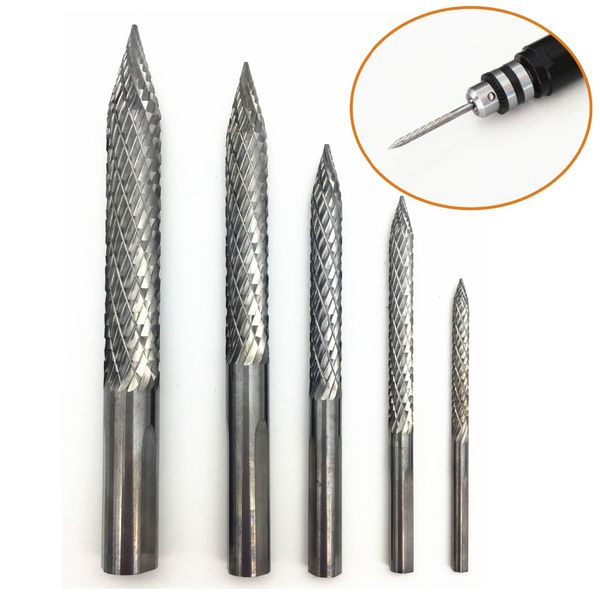 

1pc solid carbide cutter rotary burrs 6 size shanks carbon steel drill bit pneumatic drill bit patch plug tire repair tool