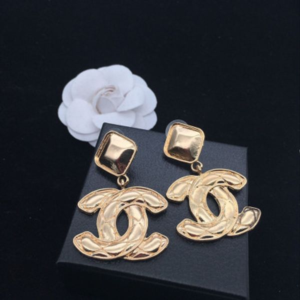 

Luxury large dangle drop earring brand letter earring ear tud women girl wedding party jewelry acce orie