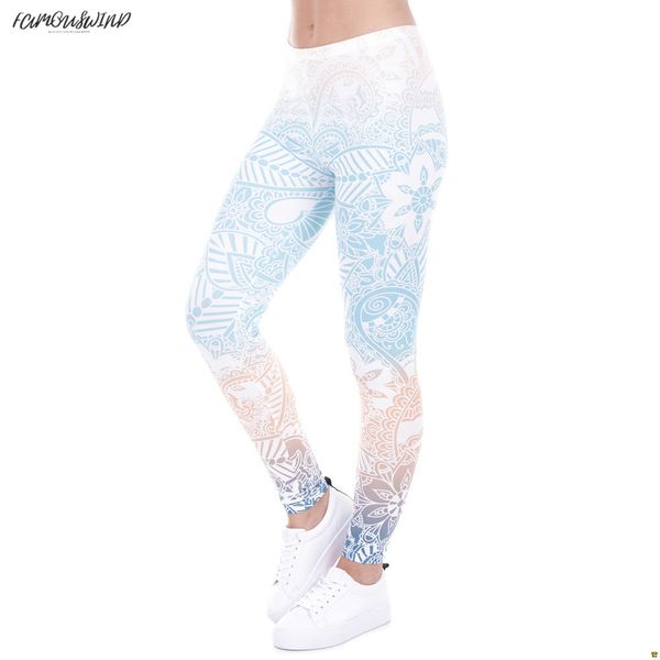 

leggings mandala mint print fitness legging high elasticity brand leggins legins trouser pants for polyester women, Black