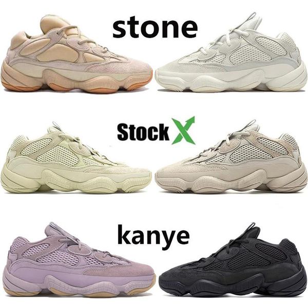 

soft vision 500 stone bone white running shoes mens womens super moon yellow utility black blush salt kanye west designer sports sneakers