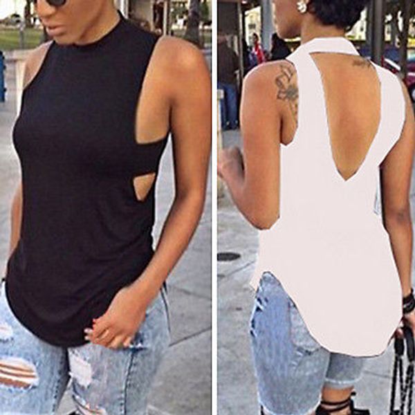 

womens fashion summer vest sleeveless blouse casual tank, White