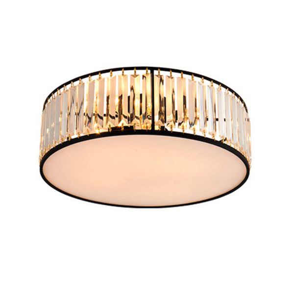 Modern American Crystal Ceiling Chandeliers Lamps Round Black Led