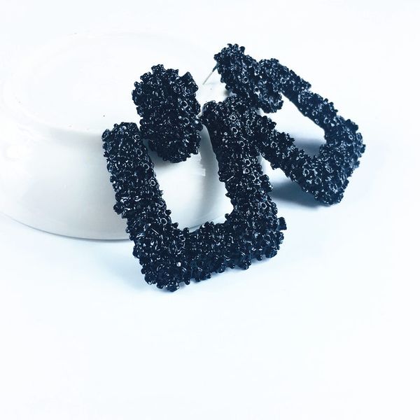 

women's color or geometry earrings declare 2019 earrings texture metal earrings hanging jewelry fashion jewelry, Silver