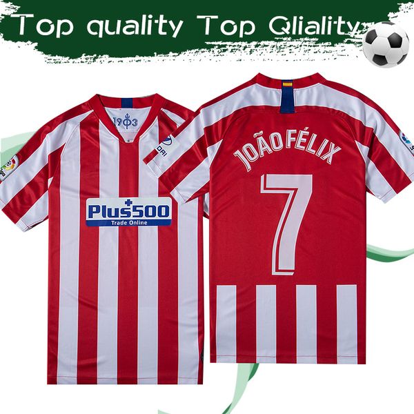 

#9 morata 2019 atletico home soccer jersey 19/20 #8 saul #7 joao felix #6 koke football shirt customized men soccer uniforms sales, Black;yellow