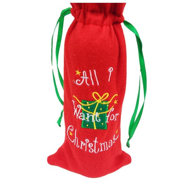 

red letters christmas decoration wine bag dinner table christmas supplies other household cleaning tools accessories