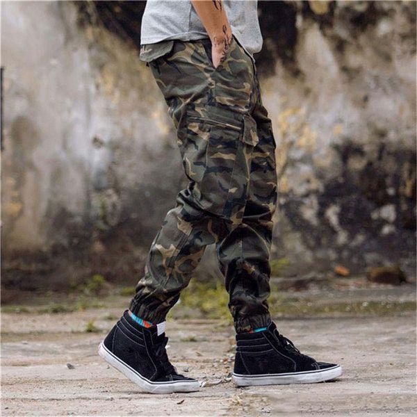 

New Arrival Mens Pants Fashion Camouflage Jogging Pants Womens Zipper Overalls Beam Foot Trousers Irregular Joggers Pants