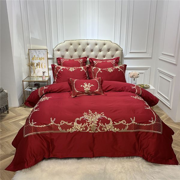Red 4 Blue Dark Blue Luxury Egyptian Cotton Royal Bedding Sets