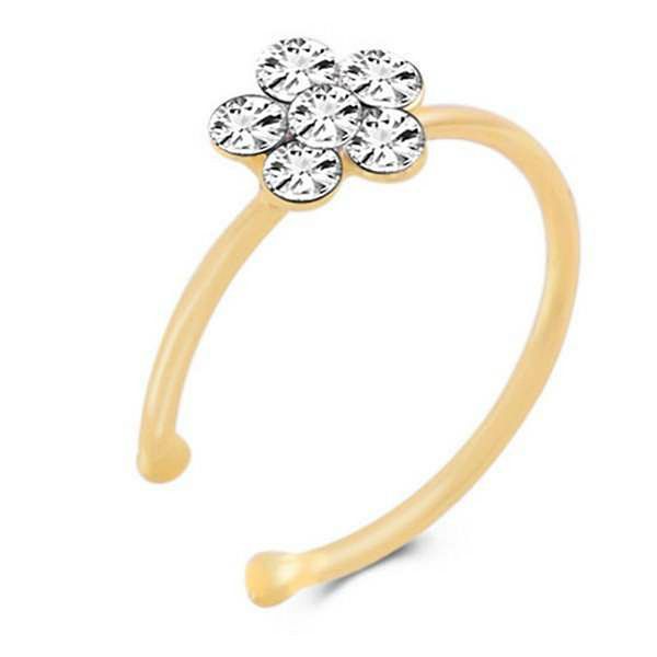 

lotus medical titanium nose ring silver gold body clip hoop women septum piercing clip 2019, Slivery;golden