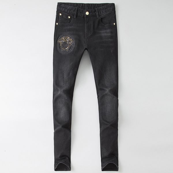 

mens versace mens designer fit new arrival fashion мужская одежда оригинальный дизайн мужские джинсы идеальное качество брюки прямые брюки о, Blue