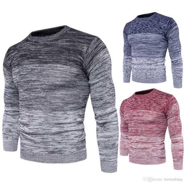 

плюс размер мужской пуловер свитера круглый вырез осень зима с длинным рукавом полосатый мужской вязаный свитер мужской повседневный свитер, White;black