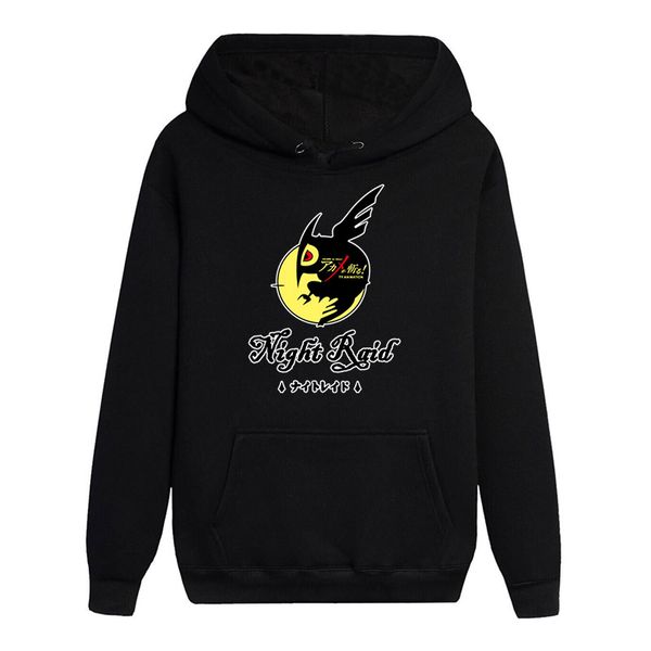 

cartoon akame ga kill red logo hoodies noctilucent night raid long sleeves youthful hooded, Black