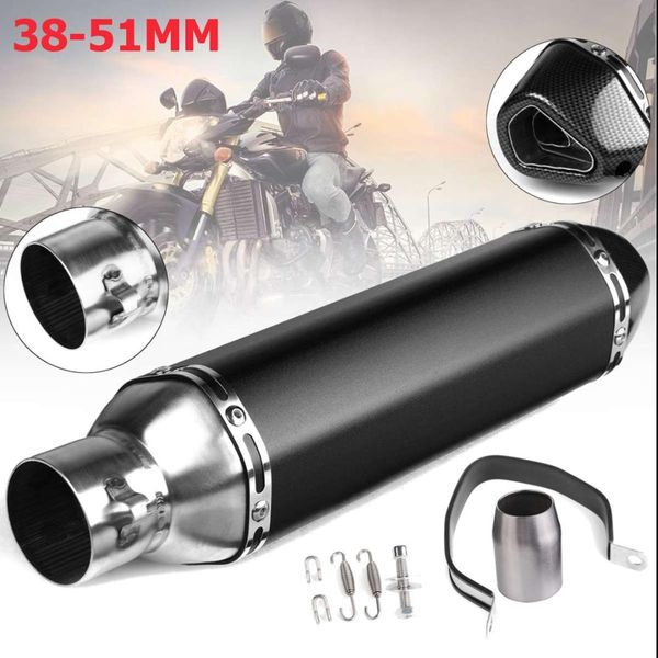 

38-51mm 400mm universal stainless steel motorcycle exhaust muffler pipe with silencer kit for /kawasaki/yamaha/suzuki