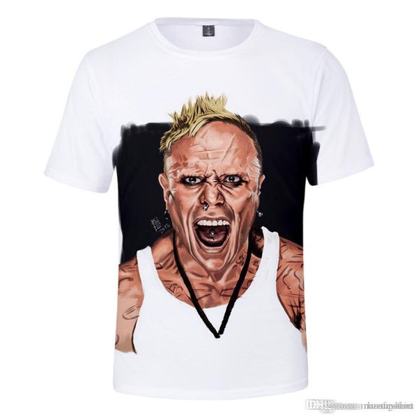 

men 3d print t shirt summer keith flint the prodigy tees short sleeved fashion england, White;black