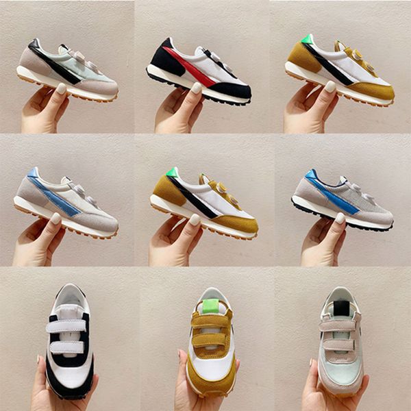

new kids daybreak running shoes white university red sneaker white nylon boy girls toddlers infants daybreak z gold trainers, Black