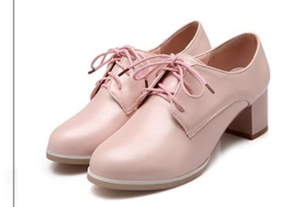 

2019 women's shoes in spring and autumn with new style high heel coarse heel round head@b046, Black