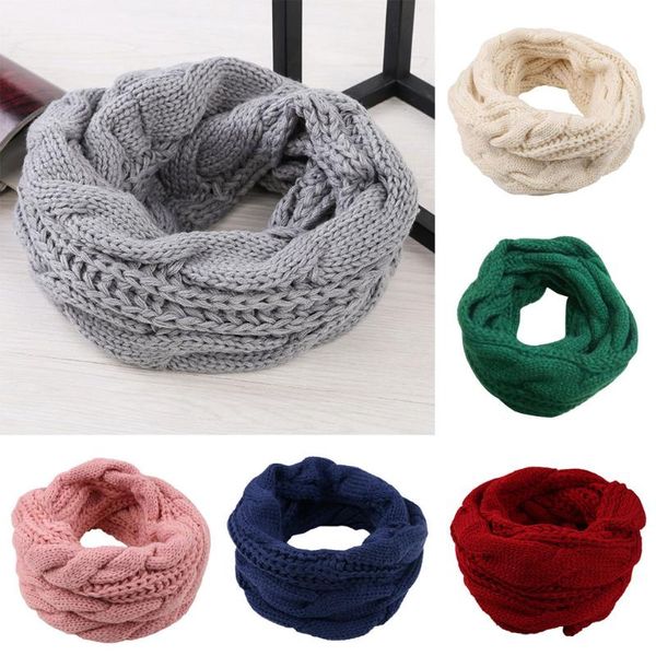 

winter scarf women knitting twist o ring scarves thicken warmer snood scarfs ladies neck circle echarpe hiver femme accesorios, Blue;gray