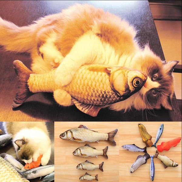 

new pet dog kitten cat mint play fish shape plush toys coated with catnip grass