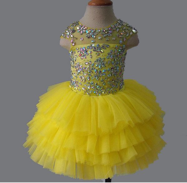 

factory direct sale color diamond fashion manual beading hand made flower mini spaghetti strap ball gown wedding flower girl, White;blue