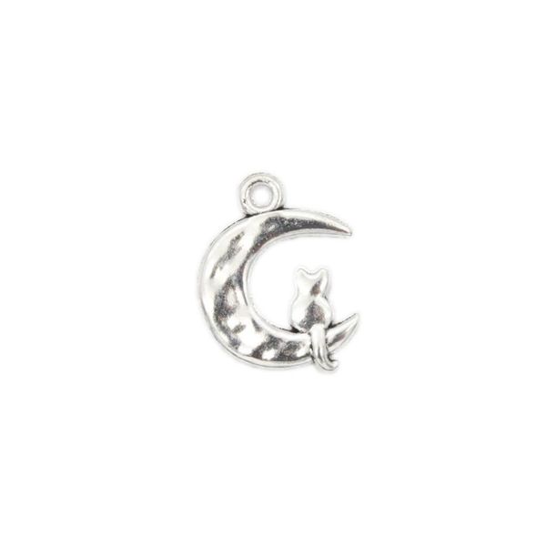 

20 pieces/lot diy crafts vintage zinc alloy accessories moon charm pendants, Black