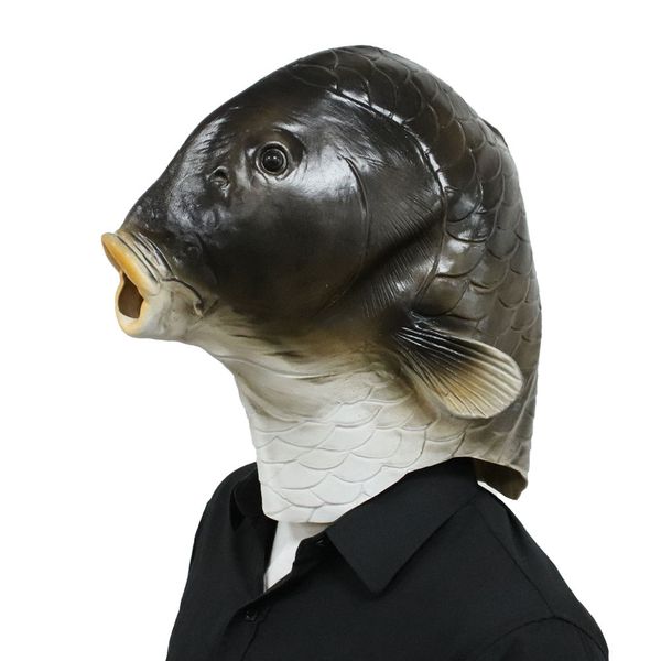 

halloween christmas funny fish latex green fish mask full face head party animal mask fancy dress costume for adult