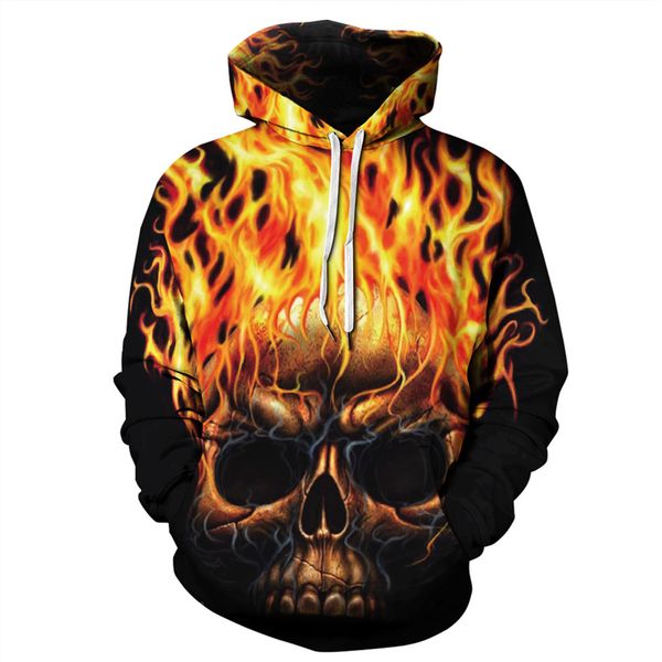 

17 colors halloween hoodies streetwear skulls printed sweatshirt jackets hooded tracksuit men/women sweatshirts hood coats s-3xl, Black