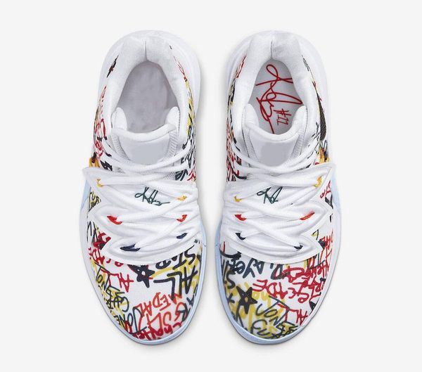 

authentic kyrie 5 gs graffiti keep sue fresh basketball shoes white men sports sneakers cw4403-100 with box