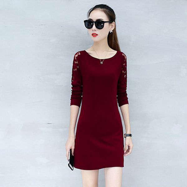 

платье весна осень новый размер для похудения юбка ягодицы, Black;gray