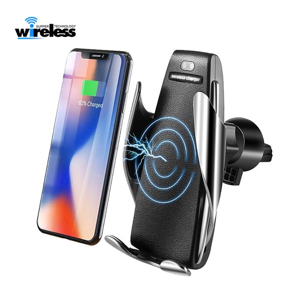 10W Wireless Car Charger S5 Automatic Clamping Fast Charging Phone Holder Mount in Car for Samsung s9 s10 note 8 9 Smart Phone