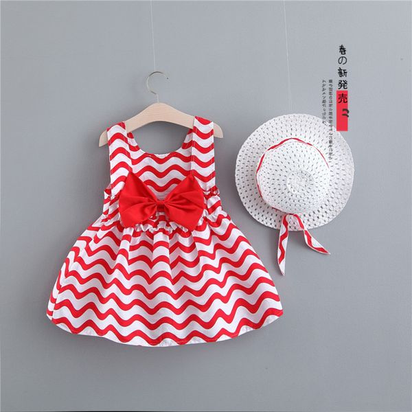 

детская дизайнерская одежда девушки девушки суспендер платье лето новый стиль детские печатные полосатый жилет юбка детские хлопчатобумажные, Red;yellow