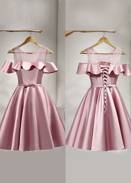 

2020 gorgeous plus size bridesmaid evening dresses sheer neck lace country south african wedding party prom dress wedding guest dresse, White;pink