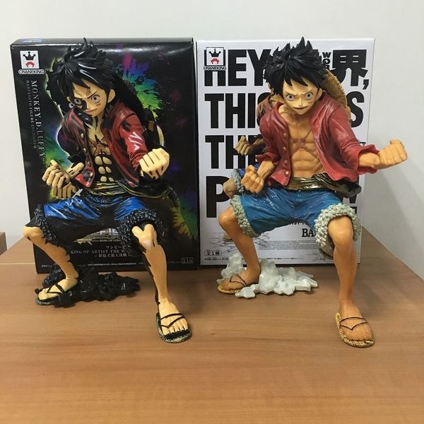 

19cm one piece monkey d luffy anime collectible action figures pvc collection toys for christmas gift with retail box t200117